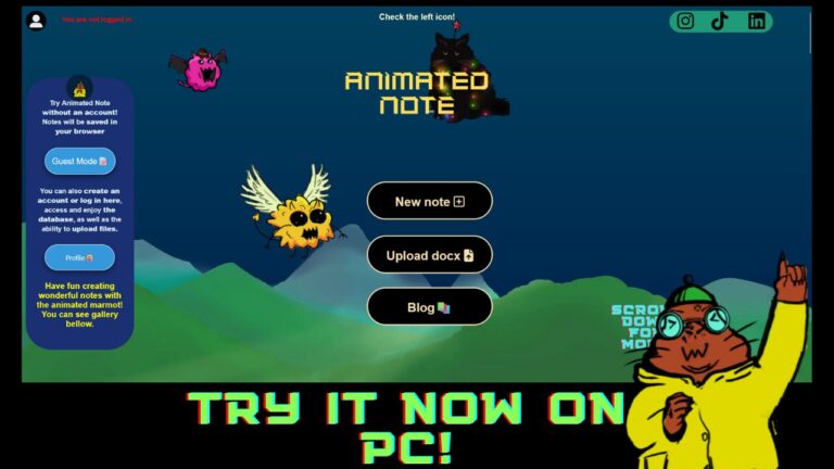 Animated Note jest platfromą do nauki